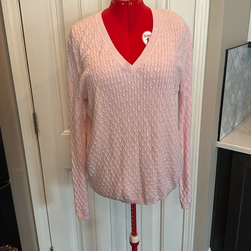 Pastel pink Tommy Hilfiger V-neck sweater
